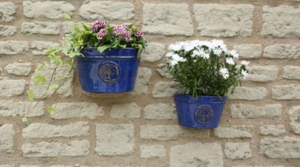 35cm Edwardian Wall Pot Bl