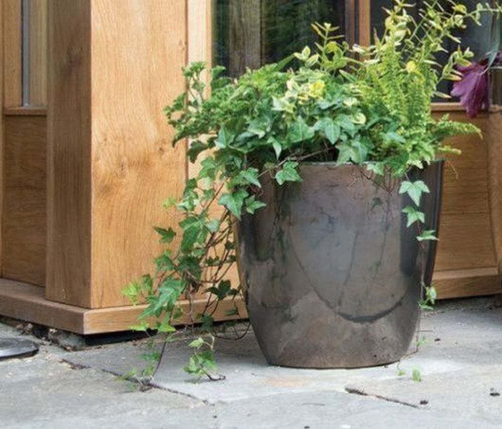 38CM MIRROR PLUM EGG POT