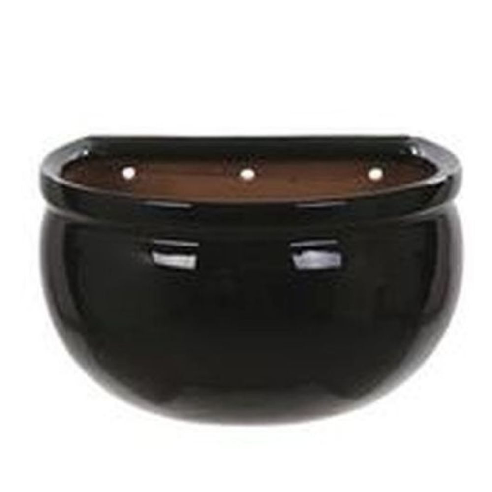 19CM WALL POT BLACK