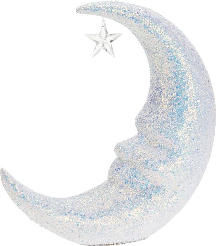 MOON DECORATION WHITE IRIDESCN
