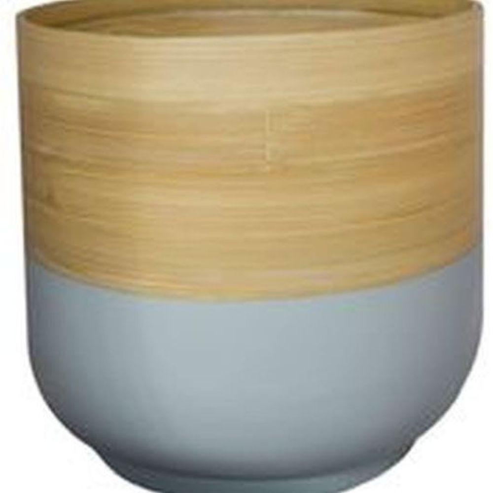 Bamboo Grey Planter D28Cm