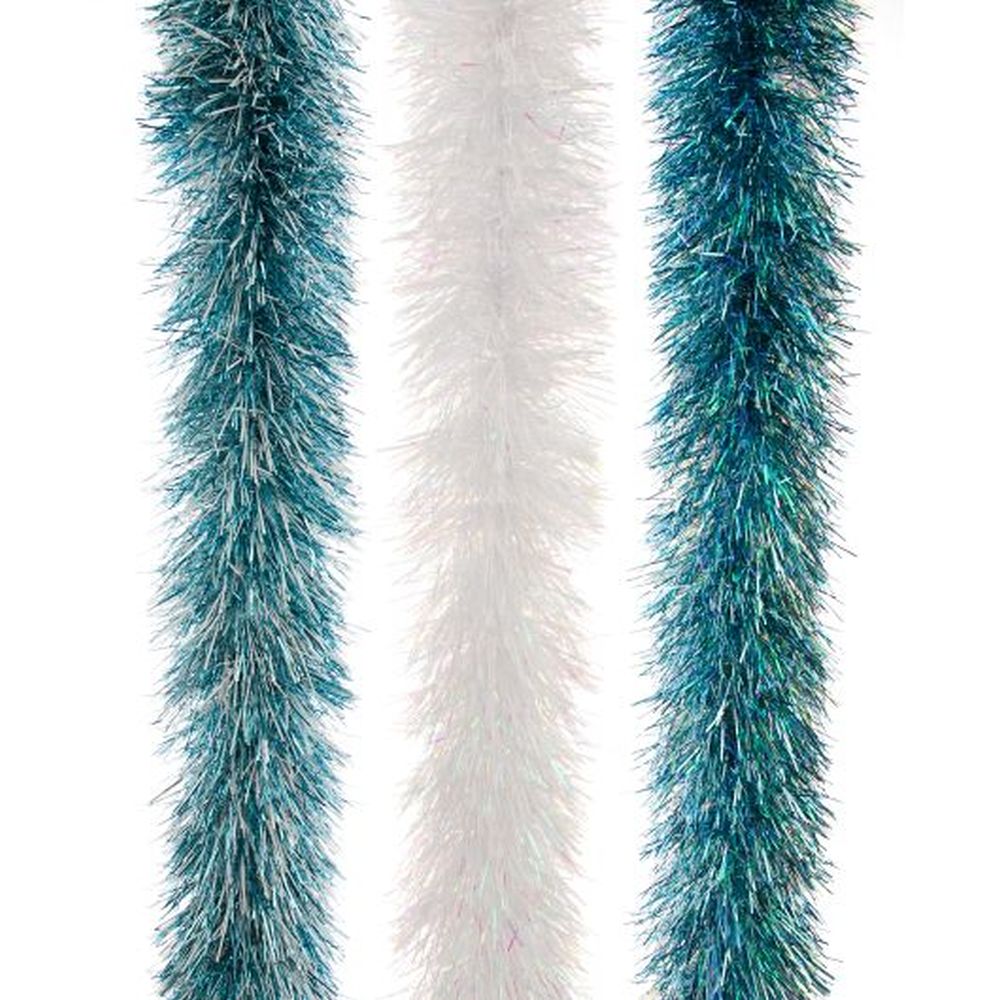 200cm x 15cm blue tinsel