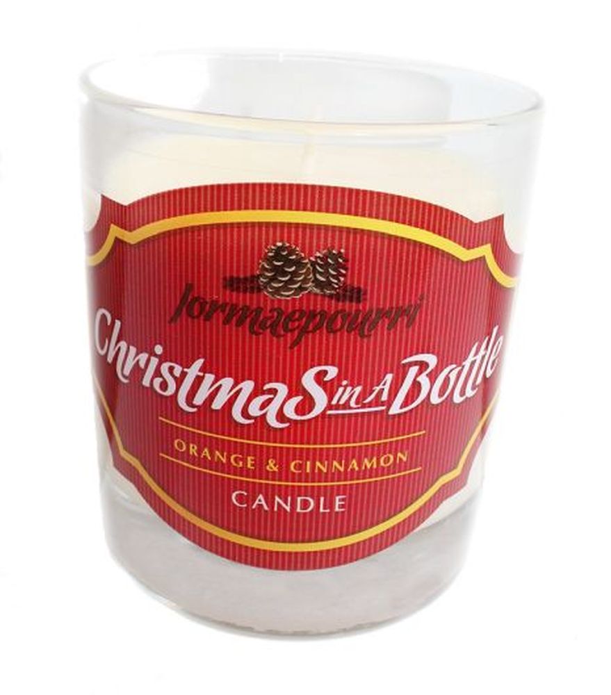 Christmas In a Bottle Glass Candle