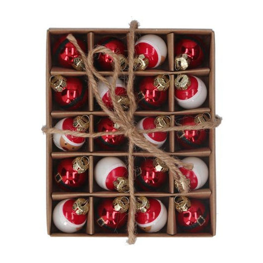 Mini Santa Selection Glass Ball, Box/20