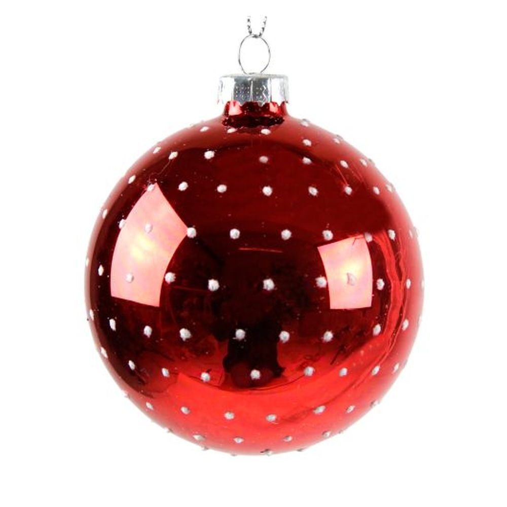 Shiny Red/White Mini Dot Ball 80mm