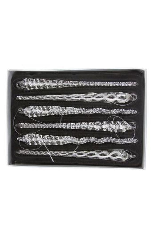 Clear Glass Icicle (Box/6) - 140mm