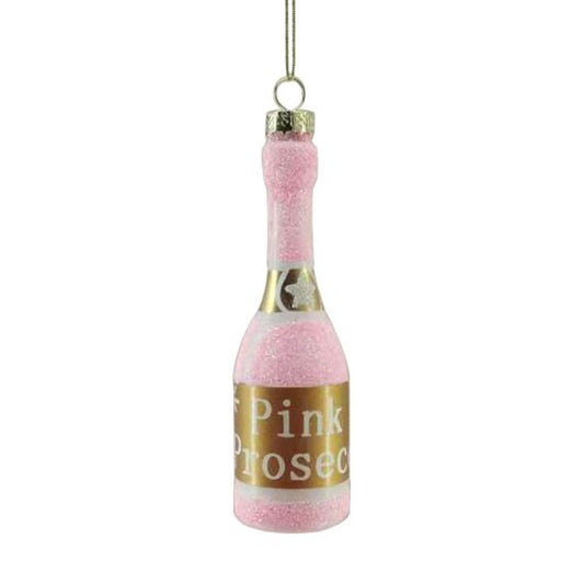 Pink/Gold Bottle of Prosecco Glass Dec