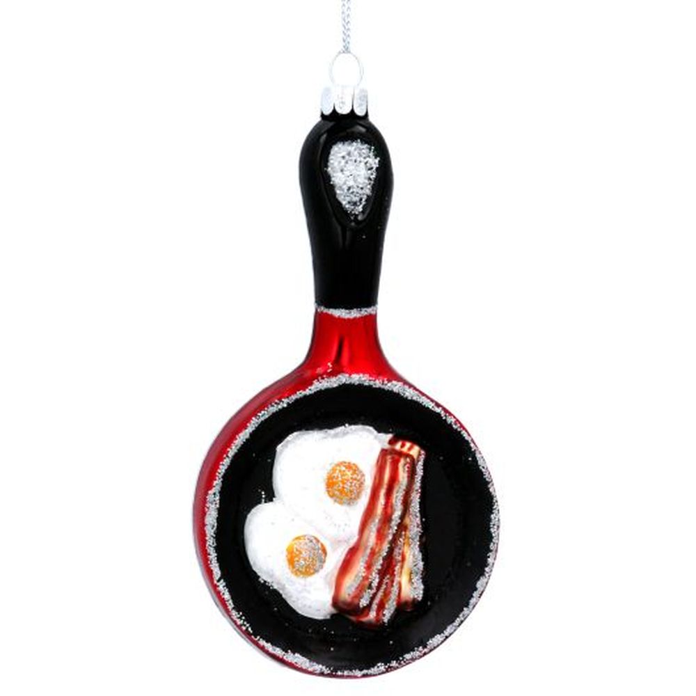 Frying Pan w Bacon/Eggs Glass Dec