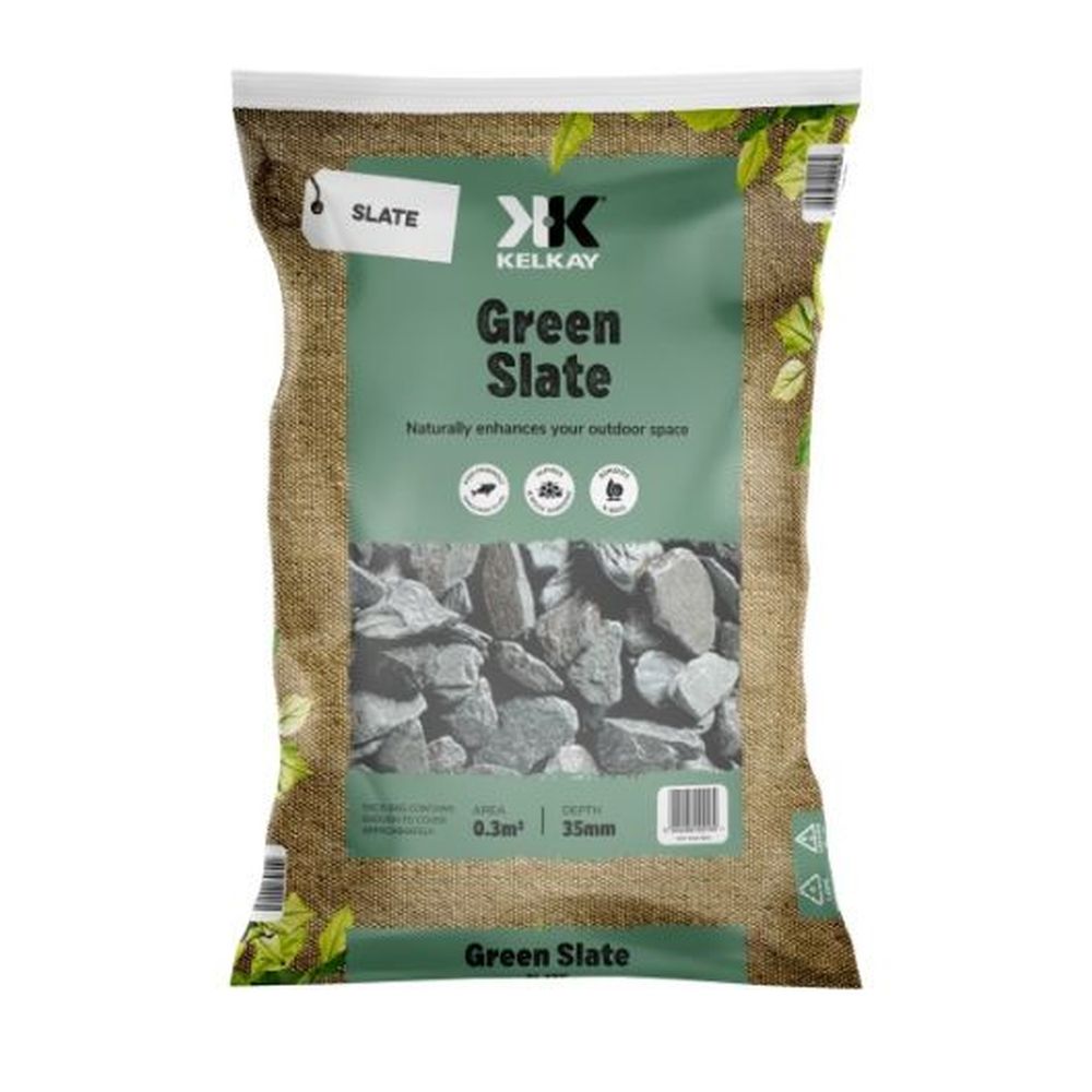 Green Slate Chippings 35mm Large