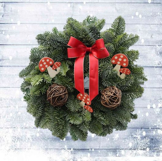 Festive Woodland Wreath 8 inch