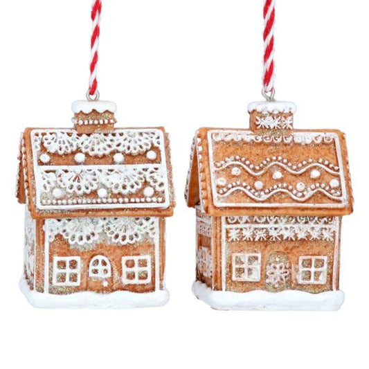 Resin Red/White/Gingerbread 'Lace 3-D House,