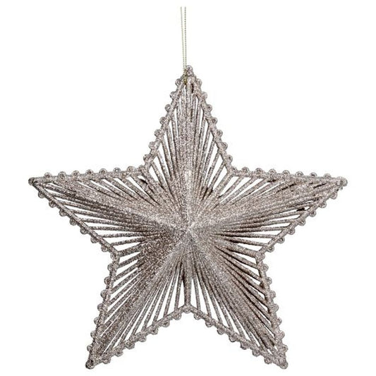 Pale Gold Glitter/Acrylic 5-Point Star Dec, Lge