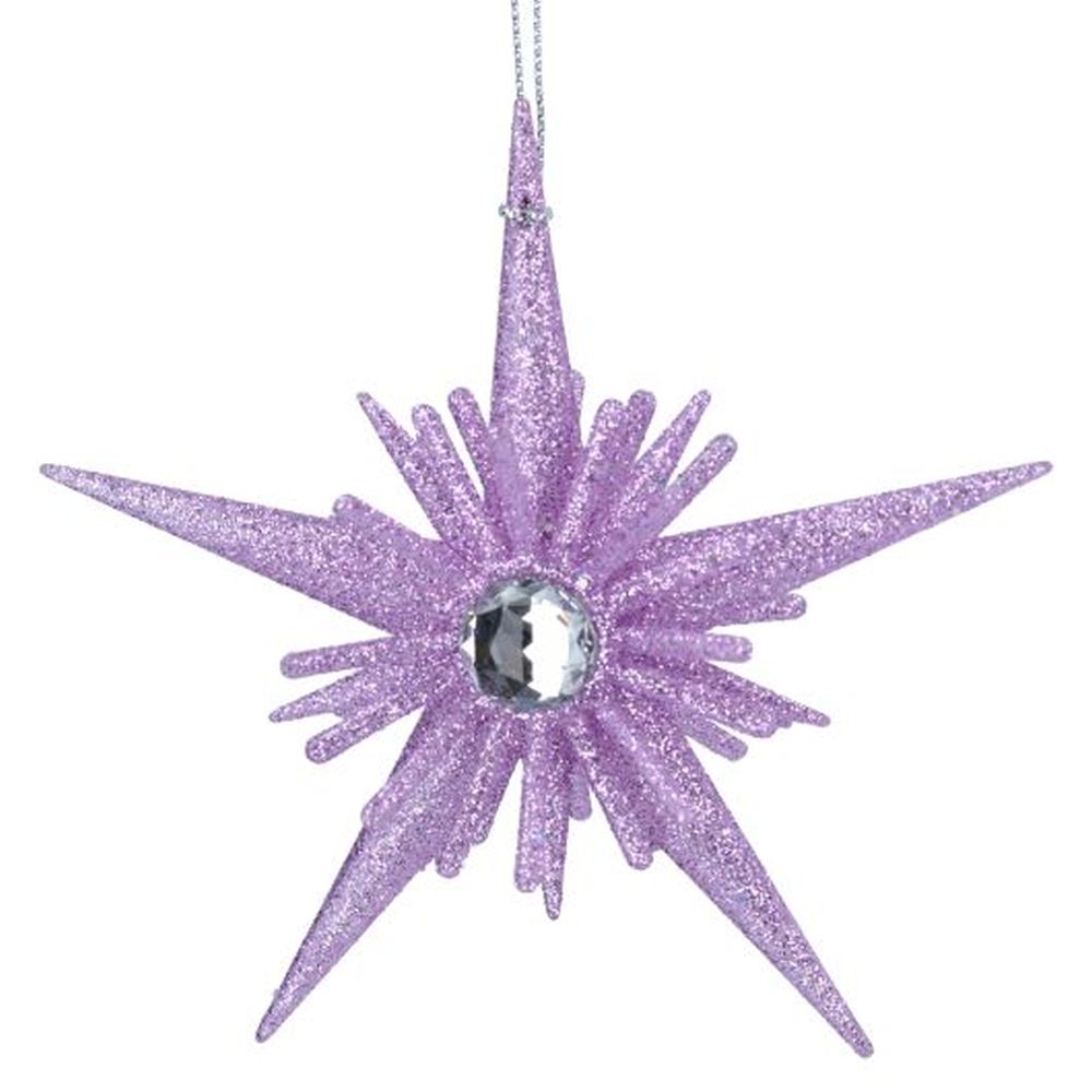 Lilac Glitter/Diamante 3-D Star Dec