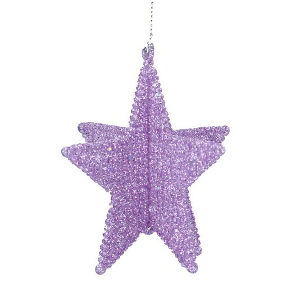 Lilac Glitter/Acrylic 3-D Star Dec