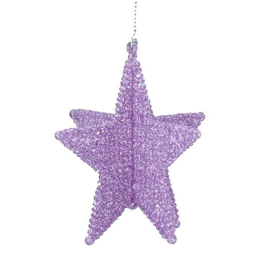 Lilac Glitter/Acrylic 3-D Star Dec