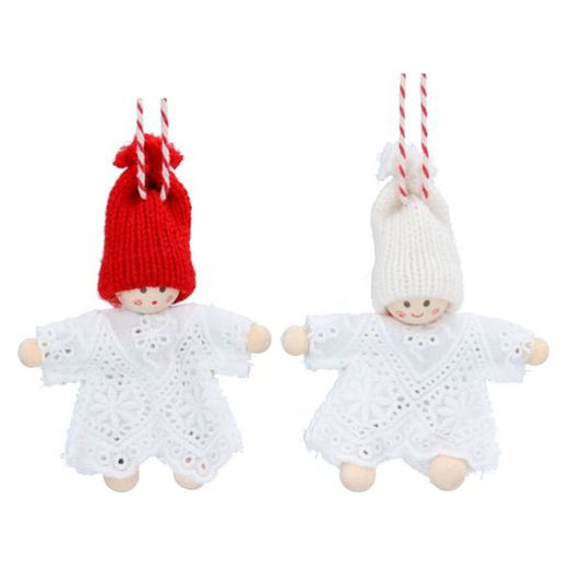 Woolly Hat/Lace Nordic Mini Angel Dec