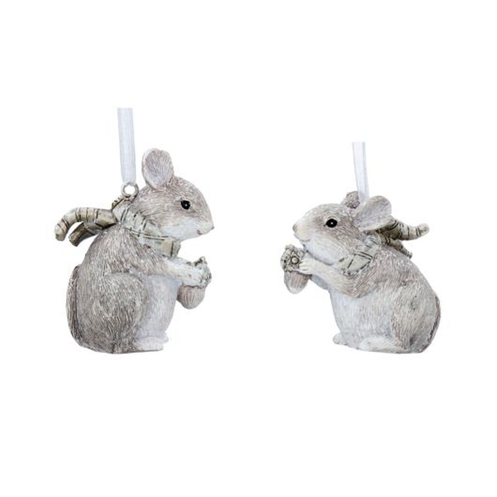 White/Brown Resin Mouse Dec