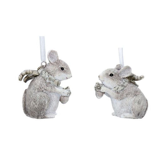 White/Brown Resin Mouse Dec
