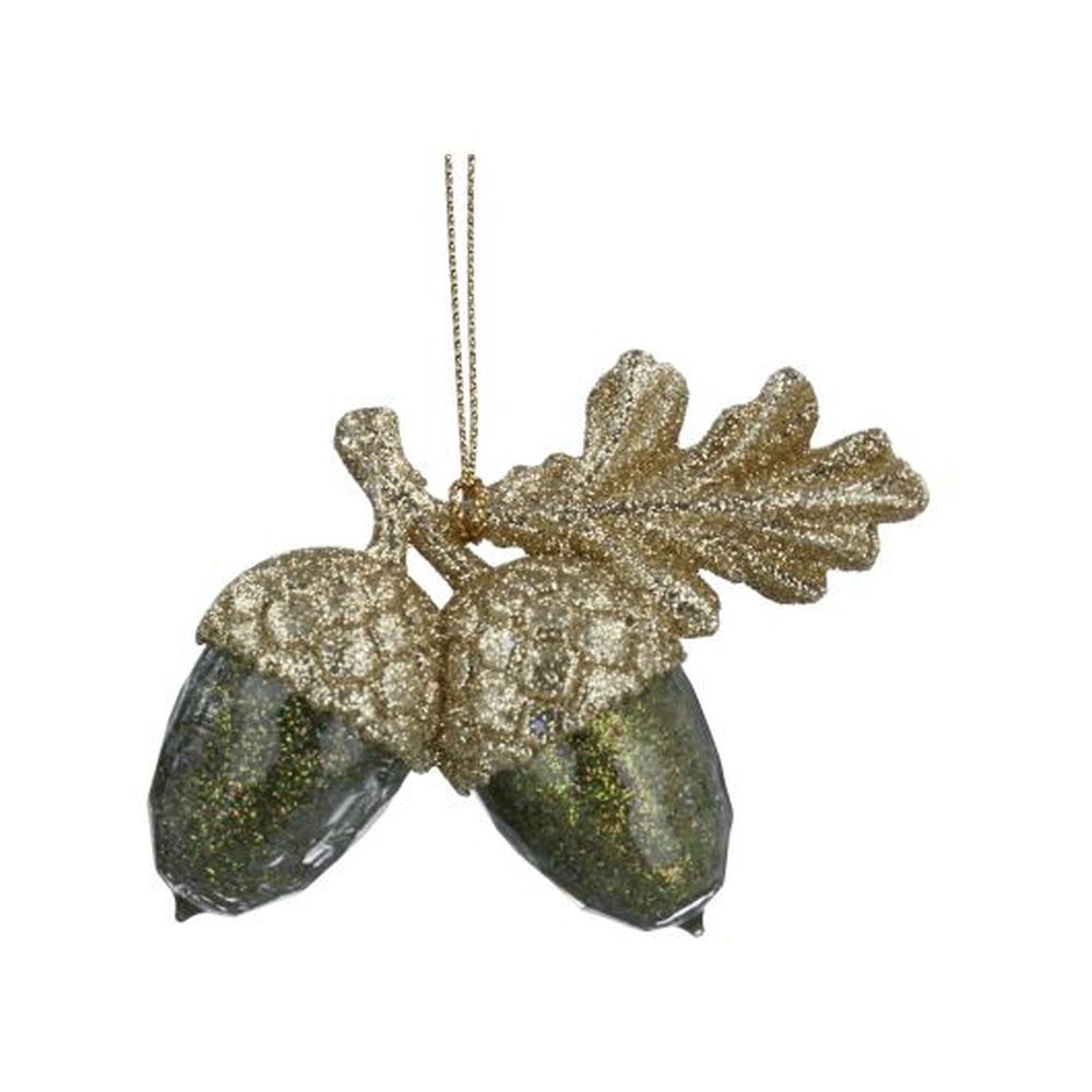 Gold/Green Acrylic Acorns Dec