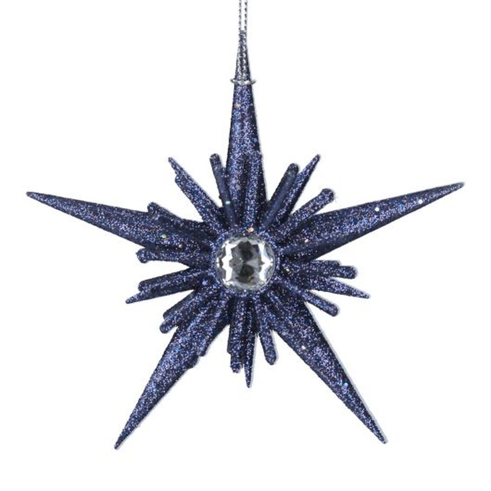 Blue Glitter/Acrylic 5-Point Star w Diamante