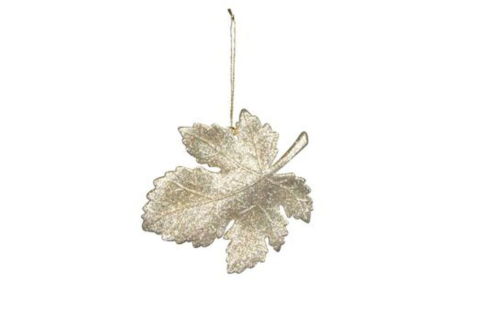 Gold Glitter/Clear Leaf Dec