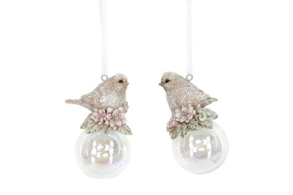 Victorian Resin Bird On Soap Bubble Dec