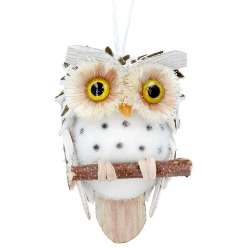 Natural Cone Owl Decoration Small 7cm