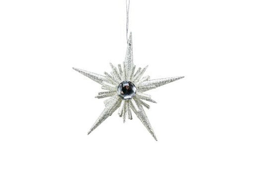 Silver Glitter/Jewel 5 Point Starburst