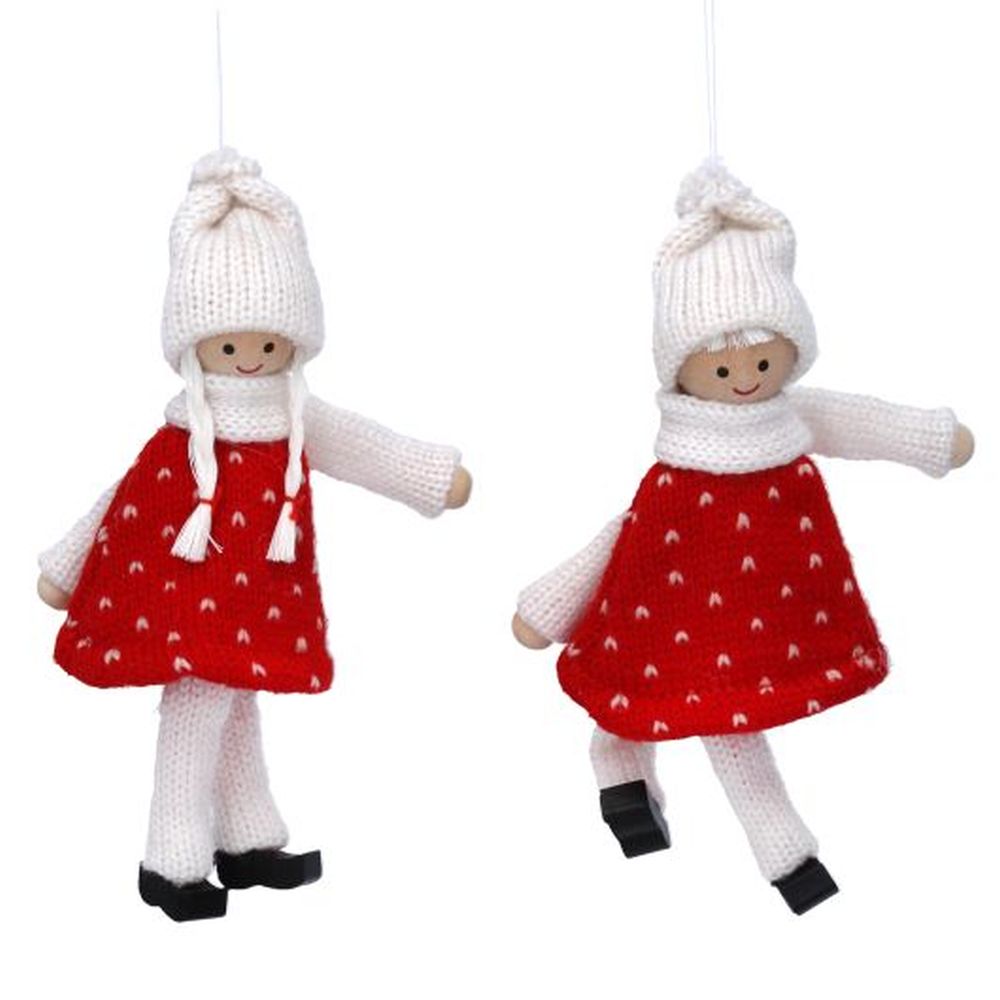 Red/White Knitted Scandi Kids Dec