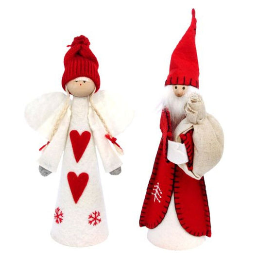 Red/White Felt Santa/Angel Tree Topper 25cm