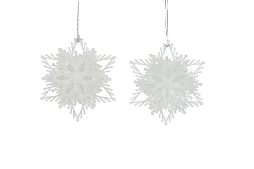 Clear/Irid Glitter Layered Snowflake