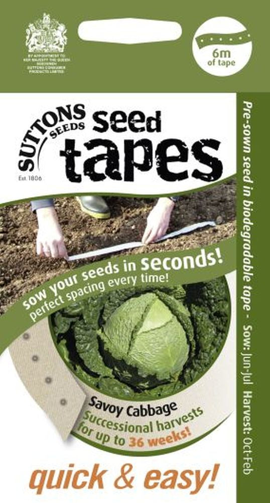 Seed Tape Successional Harvest Savoy Cabbage