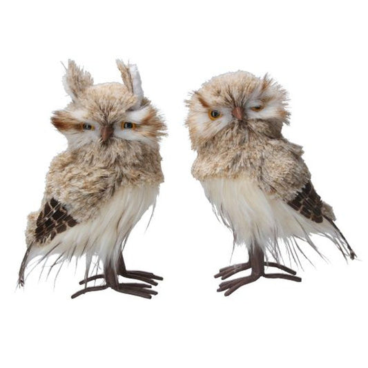 Faux Fur Owl Orn, 2as