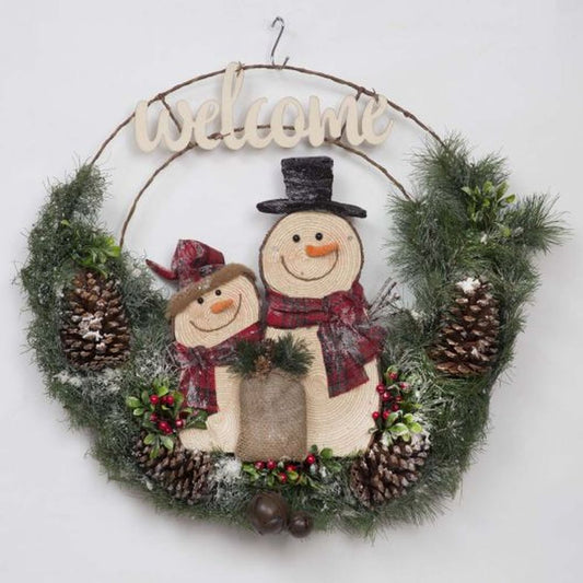 Snowman Welcome Wreath