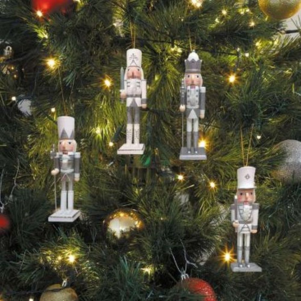 Nutcracker Pendant - Silver/White