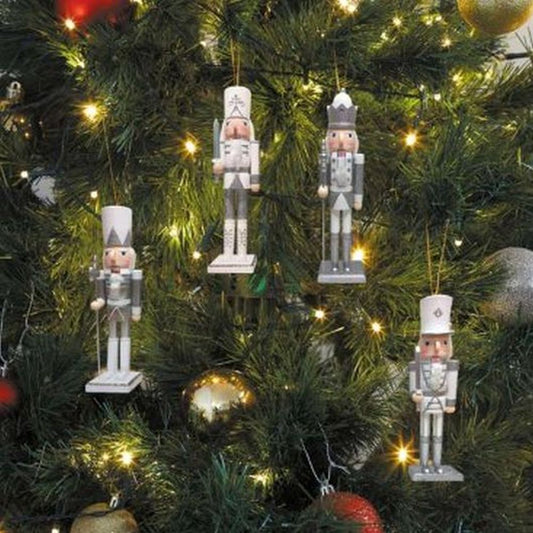 Nutcracker Pendant - Silver/White