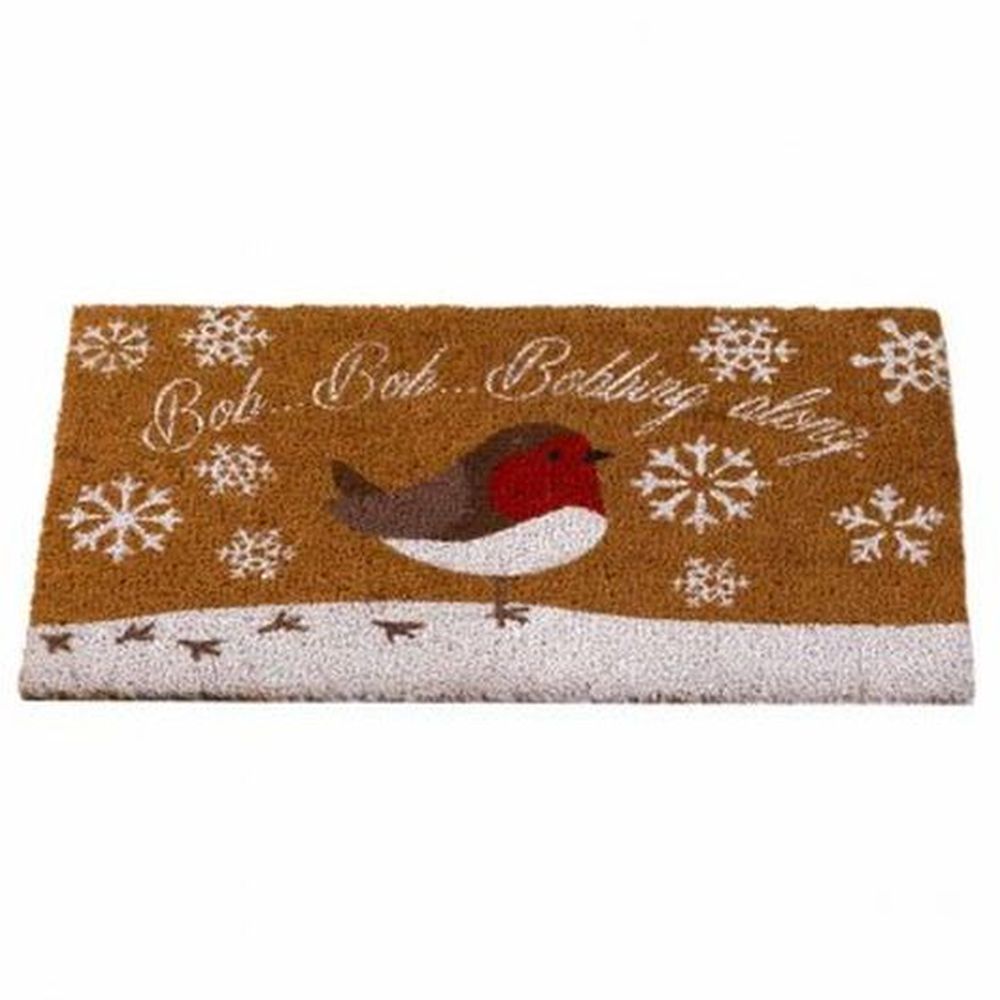 Snowy Robin D coir Mat - 45 x 75 cm