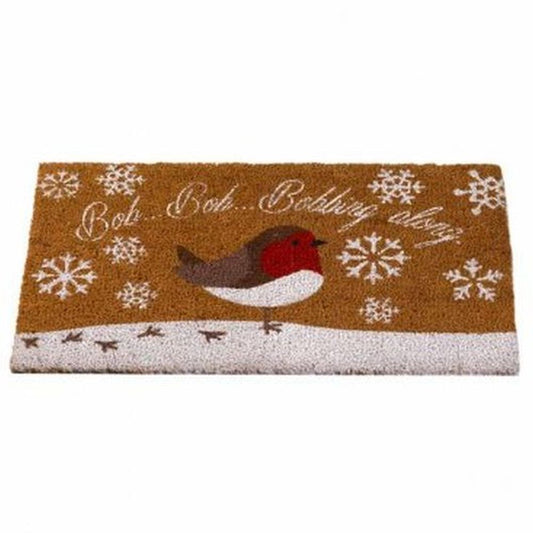 Snowy Robin D coir Mat - 45 x 75 cm
