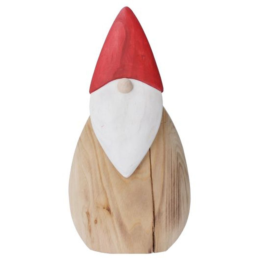 Natural Wood Santa Orn, Lge
