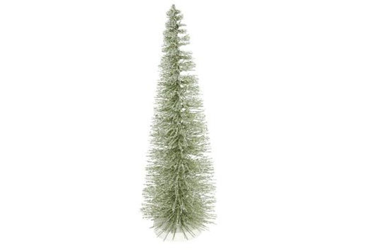 Green Glittered Bristle Tree Orn, Lge