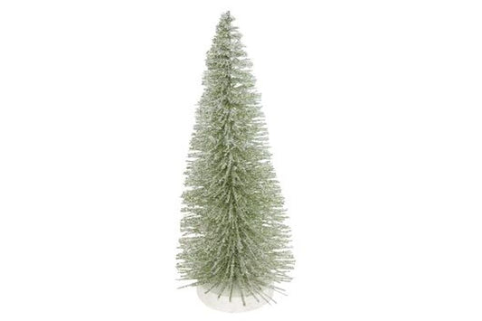 Green Glittered Bristle Tree Orn, Med