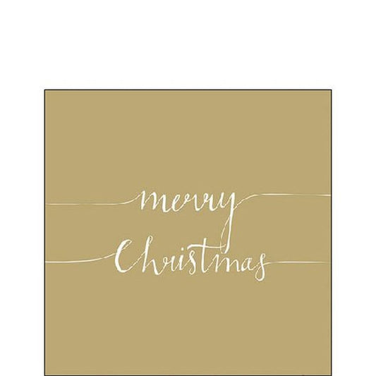 Napkin 25 Christmas Note Gold FSC Mix