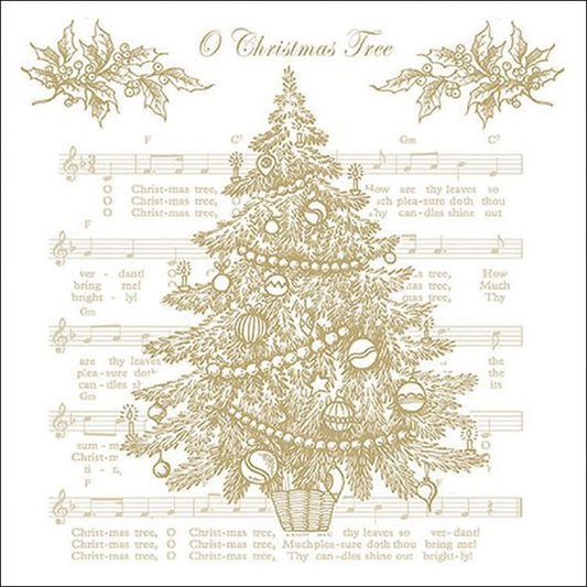 Napkin 33 O Christmas Tree Gold FSC Mix