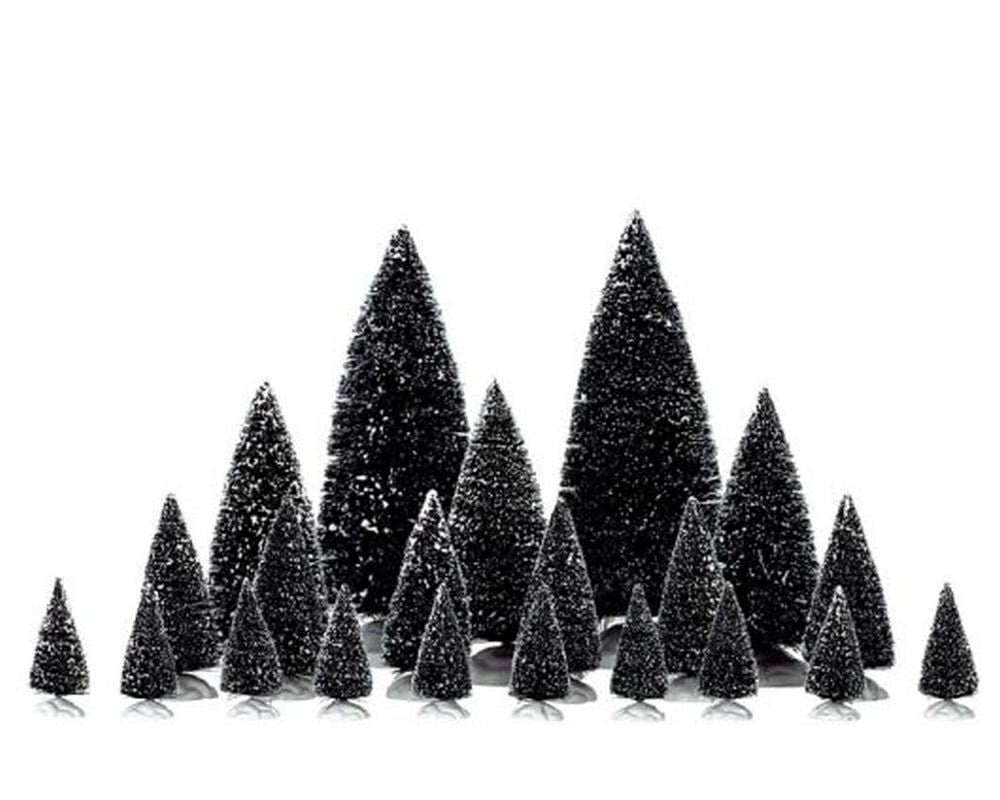 LEMAX ASSORTED PINE TREES, SET OF 21