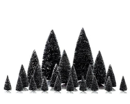 LEMAX ASSORTED PINE TREES, SET OF 21