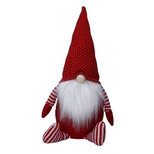 Red/White Nordic Fabric Sitting Santa Orn, Lge