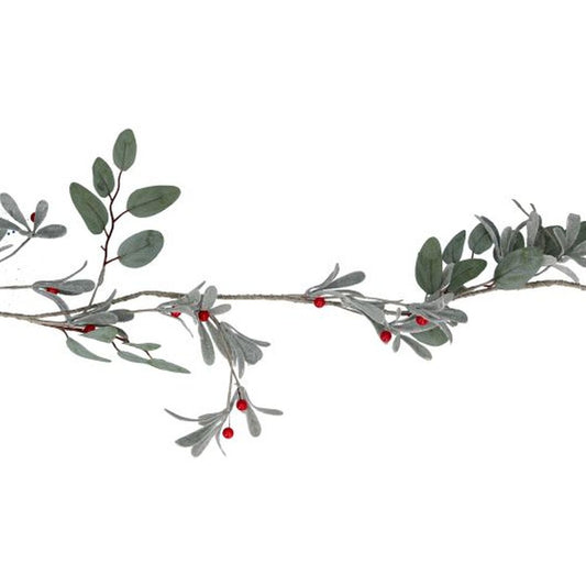 Frosted Leaf/Red Berry Garland