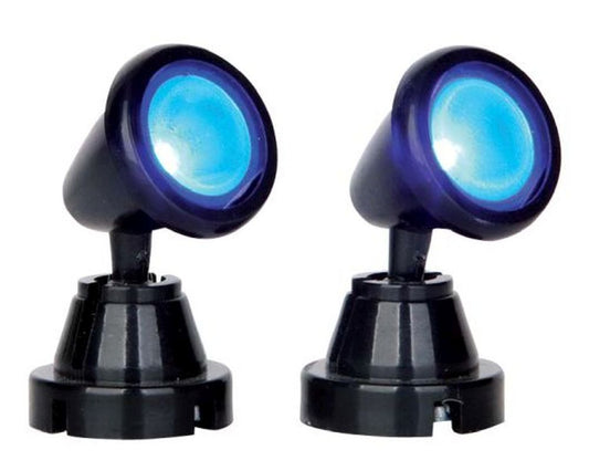 LEMAX ROUND SPOT LIGHT, BLUE, SET OF 2, B/O (4.5V)