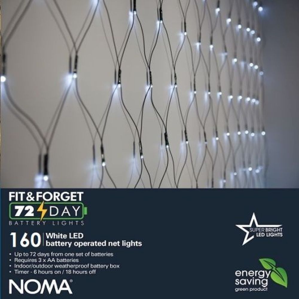 160 FIT & FORGET B/O WHITE MULTICOLOUR FUNTION NET LIGHTS