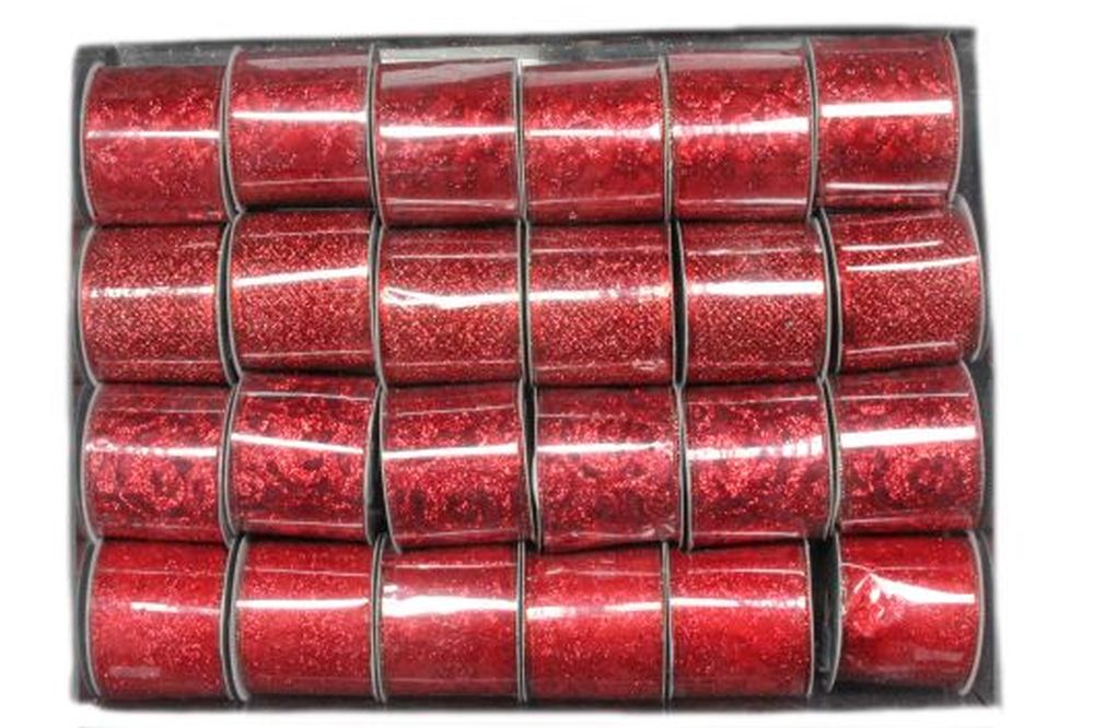 WE Red Leaf Ribbon - 63mm x 3m